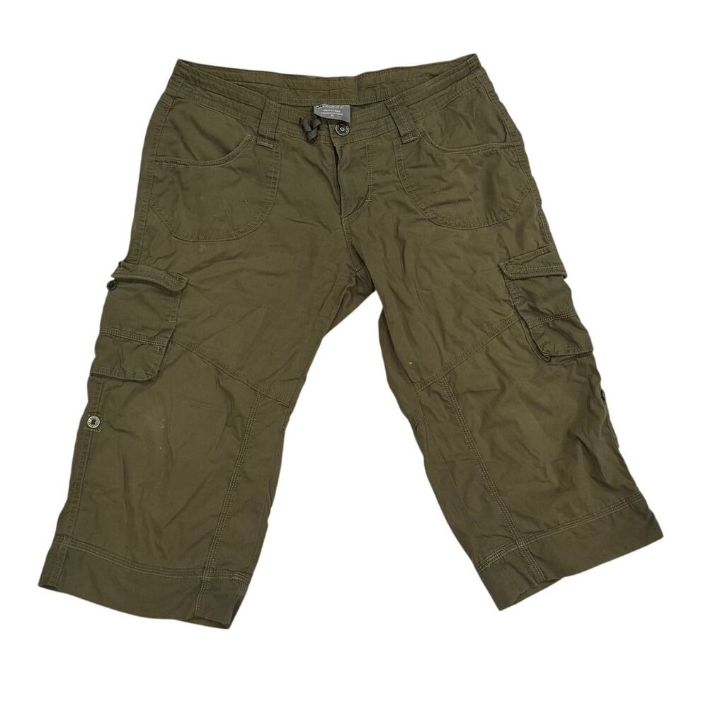 Kuhl Cargo Capri Pants Drawstring Utility Olive Green Size 8